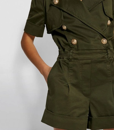 Shop Balmain Double-breasted Military Playsuit