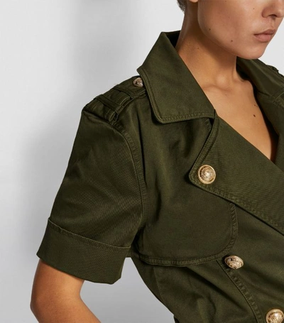 Shop Balmain Double-breasted Military Playsuit