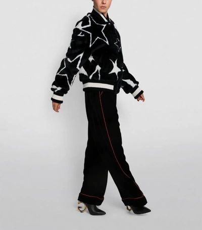 Shop Dolce & Gabbana Star Print Faux Fur Jacket
