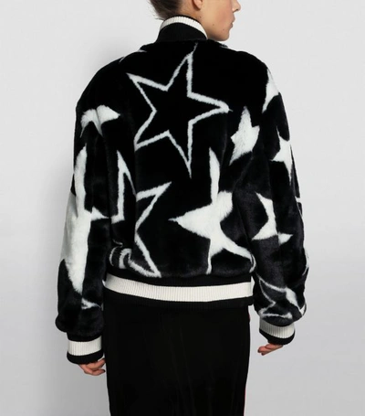 Shop Dolce & Gabbana Star Print Faux Fur Jacket