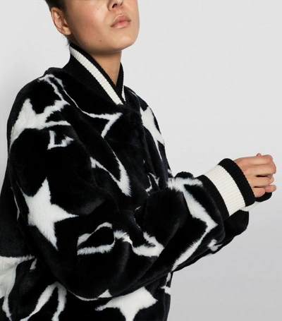 Shop Dolce & Gabbana Star Print Faux Fur Jacket