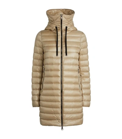 Shop Moncler Rubis Long Quilted Jacket In Yellow
