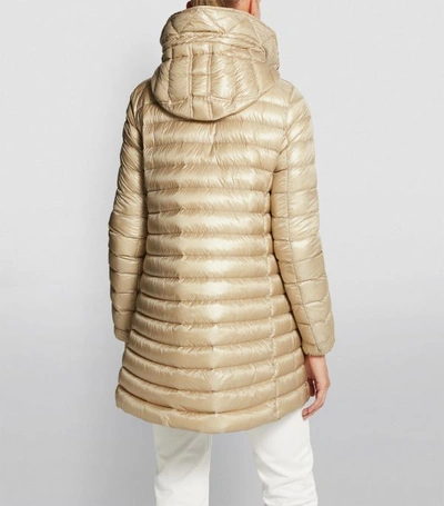 Shop Moncler Rubis Long Quilted Jacket In Yellow