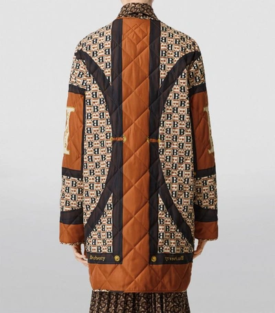 Shop Burberry Quilted Scarf Print Coat