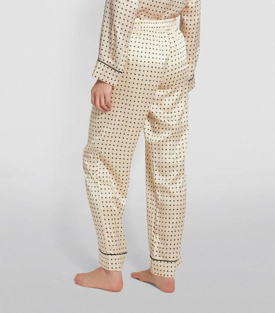 Shop Asceno London Square Print Silk Pyjama Trousers