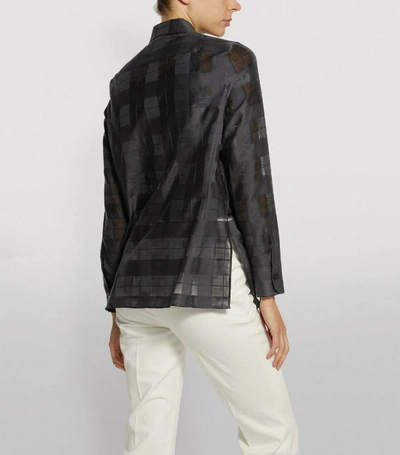 Shop Akris Cotton-silk Check Blouse