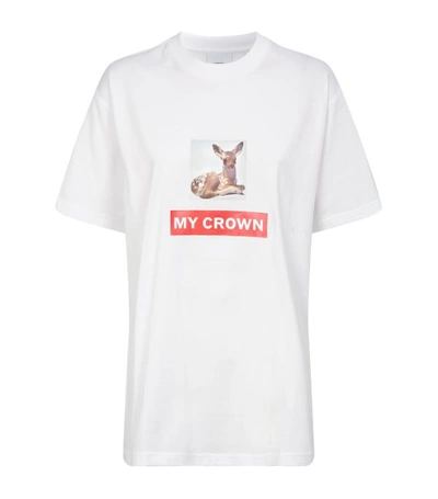 Shop Burberry Baby Deer T-shirt