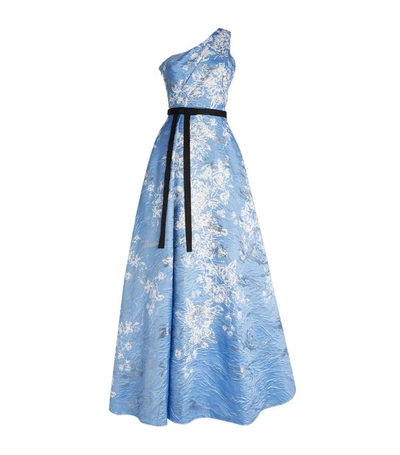 Shop Marchesa Notte One-shoulder Floral Gown