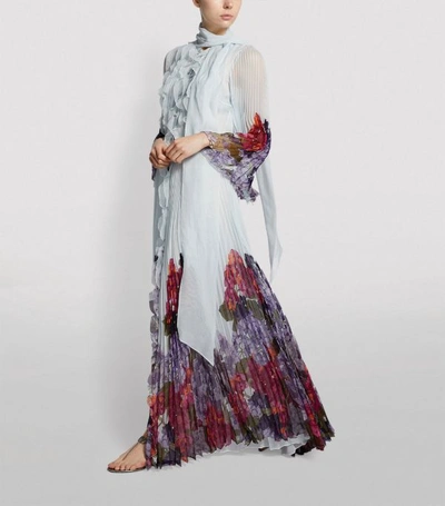 Shop Valentino Printed Chiffon Evening Dress