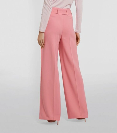 Shop Akris Floriane Wool Wide-leg Belted Trousers