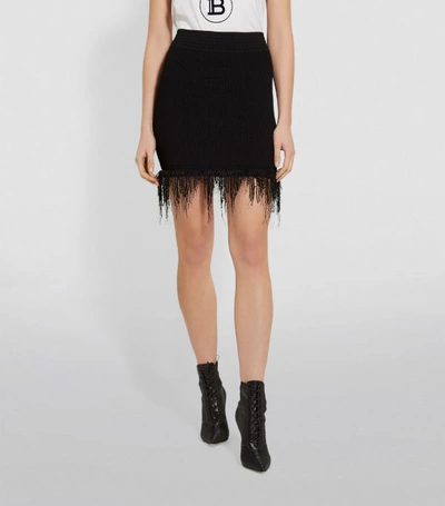 Shop Balmain Fringed Skirt