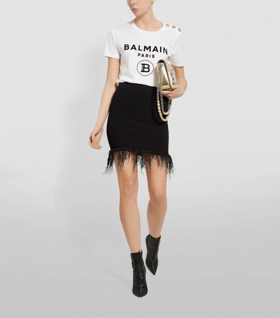 Shop Balmain Fringed Skirt