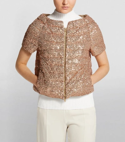 Shop Herno Short-sleeved Sequin Jacket