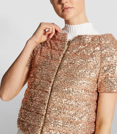 Shop Herno Short-sleeved Sequin Jacket