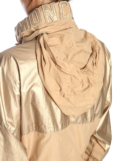 Shop Moncler Bronze Overcoat In Dark Beige
