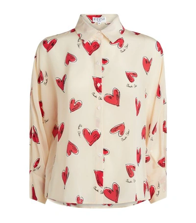 Heart print Silk Shirt In Print Clair