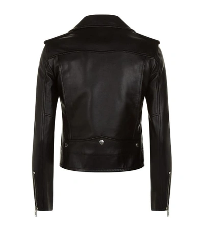 Shop Saint Laurent Leather Biker Jacket