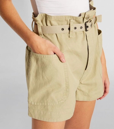 Shop Isabel Marant Étoile High-waist Rike Cargo Shorts