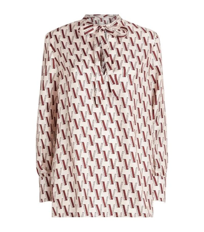 Shop Valentino Vlogo Print Blouse