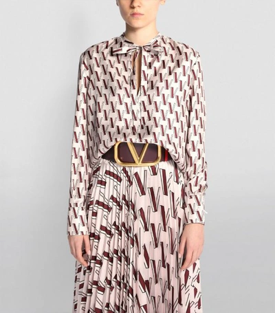 Shop Valentino Vlogo Print Blouse