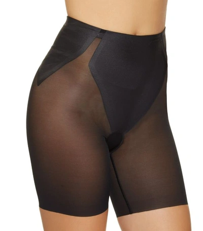 Shop Spanx Haute Contour Mid-thigh Sculpting Shorts In Black