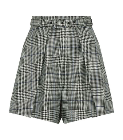 Shop Self-portrait Check Belted Shorts