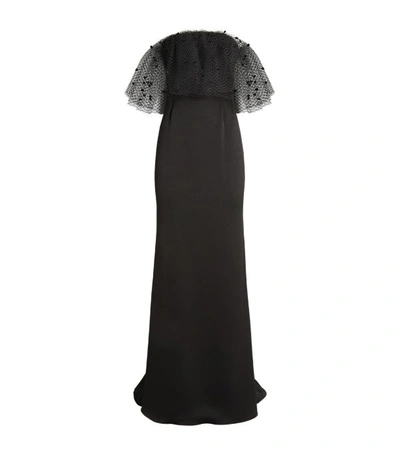 Shop Alexis Mabille Voile Overlay Strapless Gown