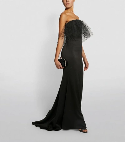 Shop Alexis Mabille Voile Overlay Strapless Gown