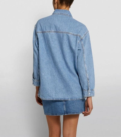 Shop Sandro Embellished Denim Shirt