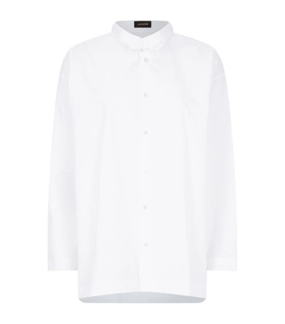 Shop Eskandar A-line Stand-collar Shirt In White