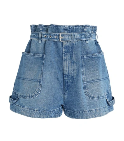 Shop Isabel Marant Kike Denim Paperbag Shorts