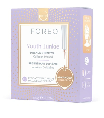 Shop Foreo Ufo-activated Advanced Collection Youth Junkie Face Mask (pack Of 6) In White