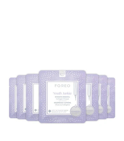 Shop Foreo Ufo-activated Advanced Collection Youth Junkie Face Mask (pack Of 6) In White