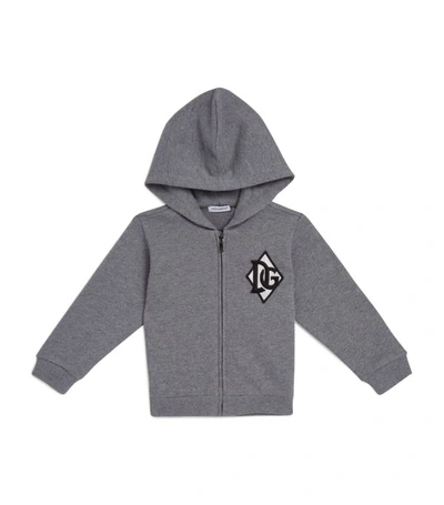 Shop Dolce & Gabbana Kids Logo Zip-up Hoodie