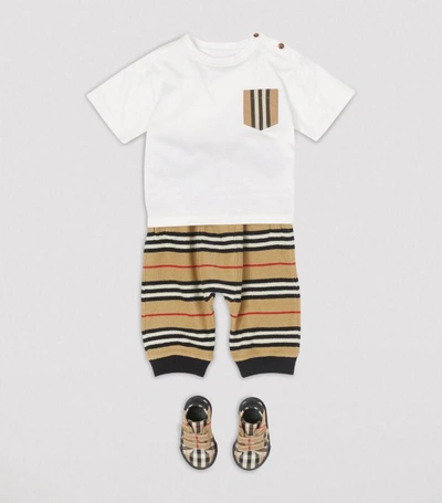 Shop Burberry Kids Icon Stripe Pocket T-shirt