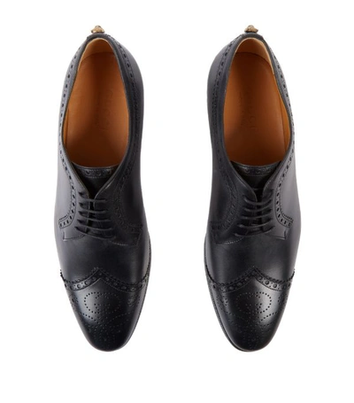 Shop Gucci Leather Thune Derby Shoes