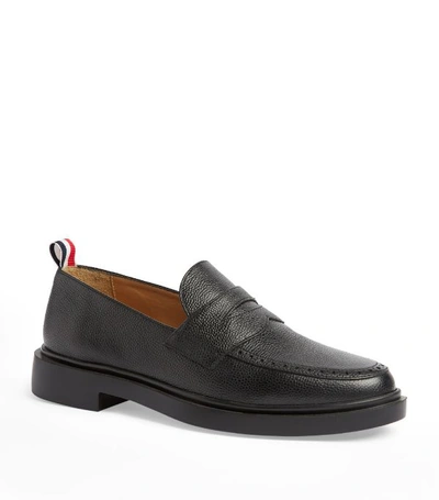 Shop Thom Browne Leather Penny Loafers