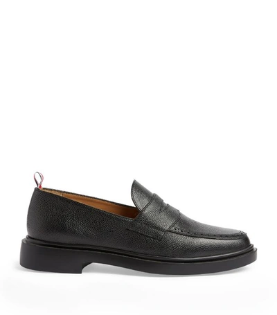 Shop Thom Browne Leather Penny Loafers