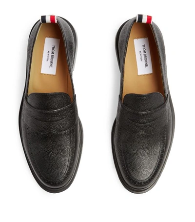 Shop Thom Browne Leather Penny Loafers