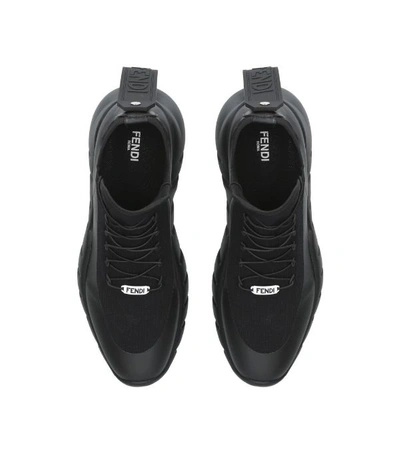 Shop Fendi Logo Tag Sock Sneakers