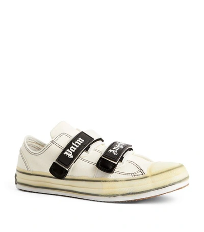 Shop Palm Angels Canvas Vulcanized Sneakers