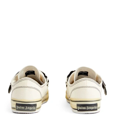 Shop Palm Angels Canvas Vulcanized Sneakers