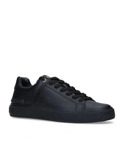 Shop Balmain Leather B-court Low-top Sneakers