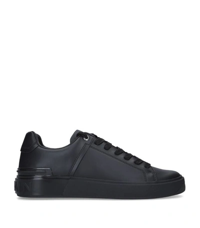 Shop Balmain Leather B-court Low-top Sneakers