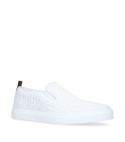 Shop Gucci Dublin G Rhombus Leather Sneakers