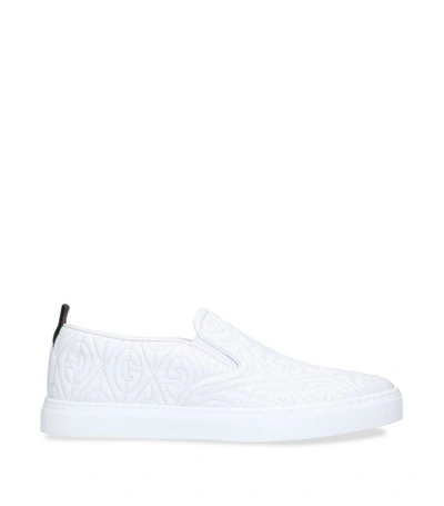 Shop Gucci Dublin G Rhombus Leather Sneakers