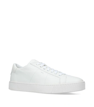 Shop Santoni Leather Gloria Sneakers In White