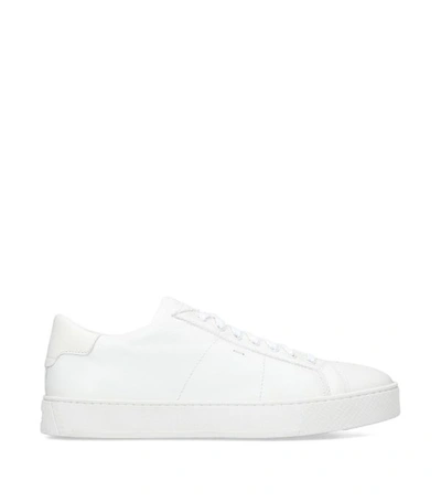 Shop Santoni Leather Gloria Sneakers In White