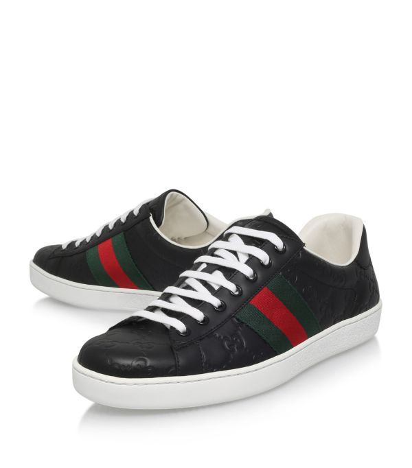 ace gucci signature sneaker black