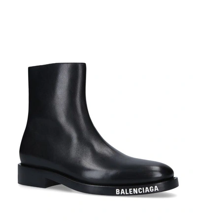 Shop Balenciaga Logo Ankle Boots